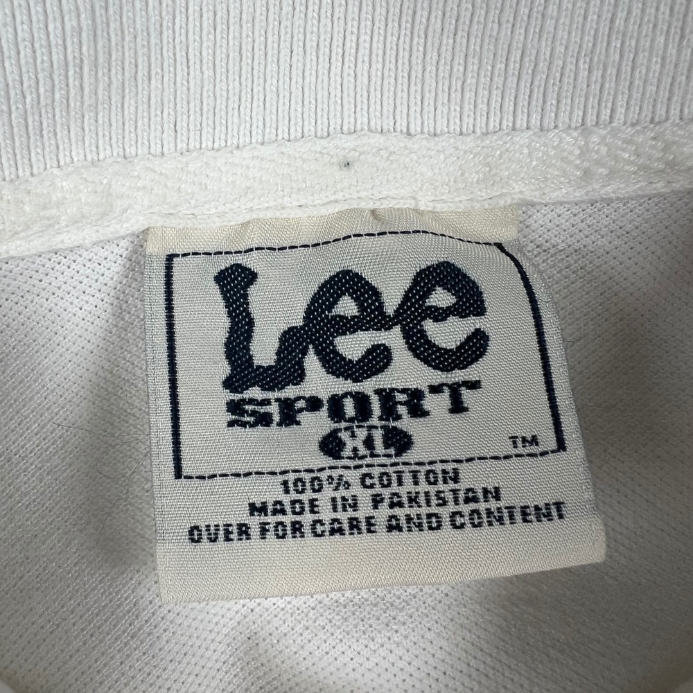 Vintage Lee Sport Cleveland Indians Polo Shirt Chief Wahoo MLB Mens XL White Red - Picture 4 of 9